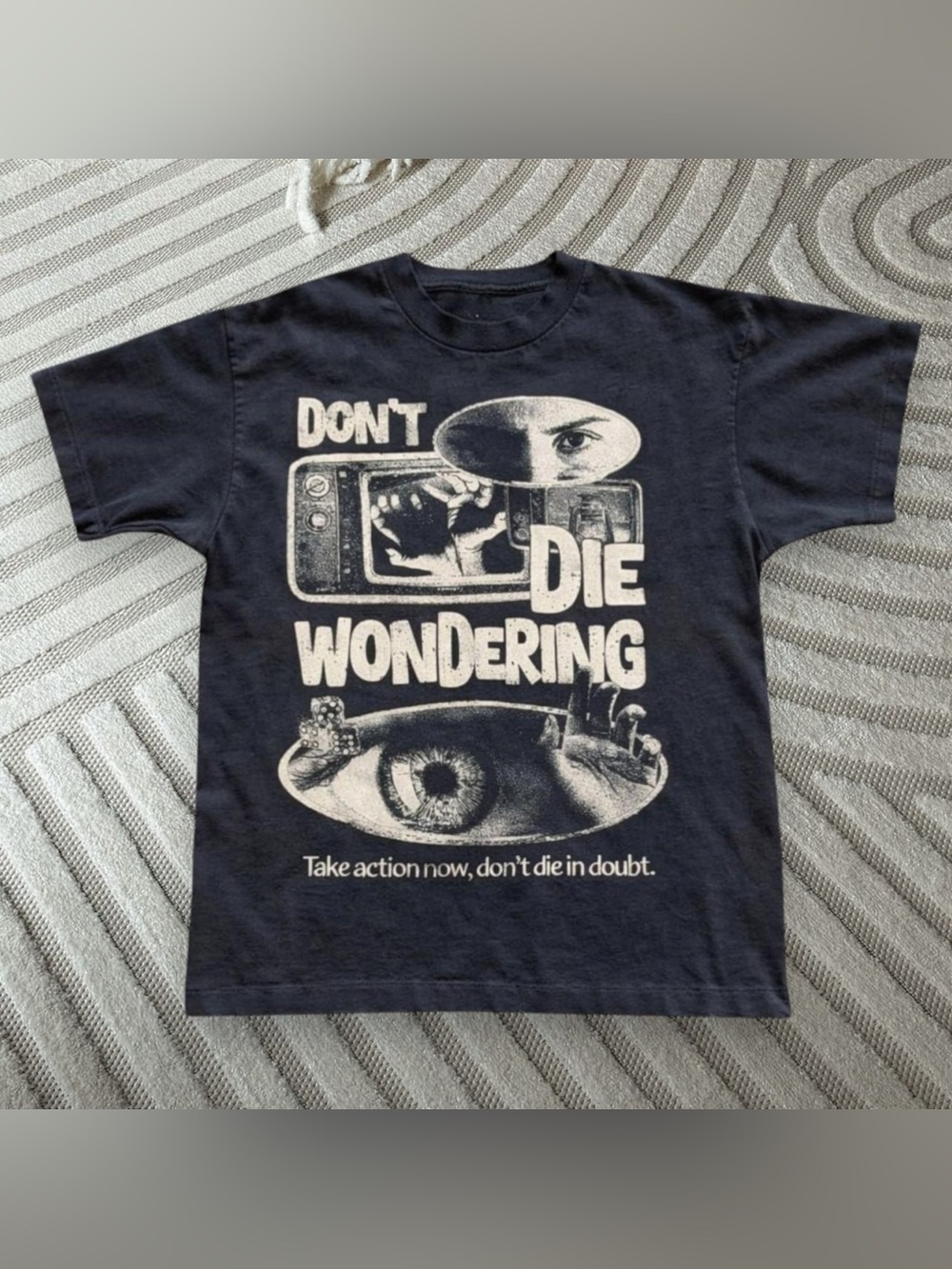 Gildan Don’t Die Wondering Graphic T-Shirt Black For Unisex